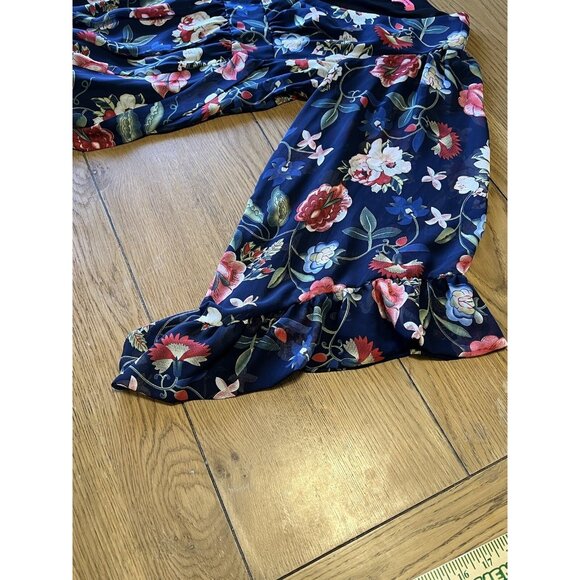 Betsy Johnson Mini Dress Floral Print Long Bell Sleeves Size 8 City Cottagecore - Picture 10 of 16
